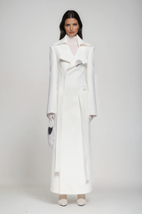 Dubravka Deconstruct Lapel Coat In White