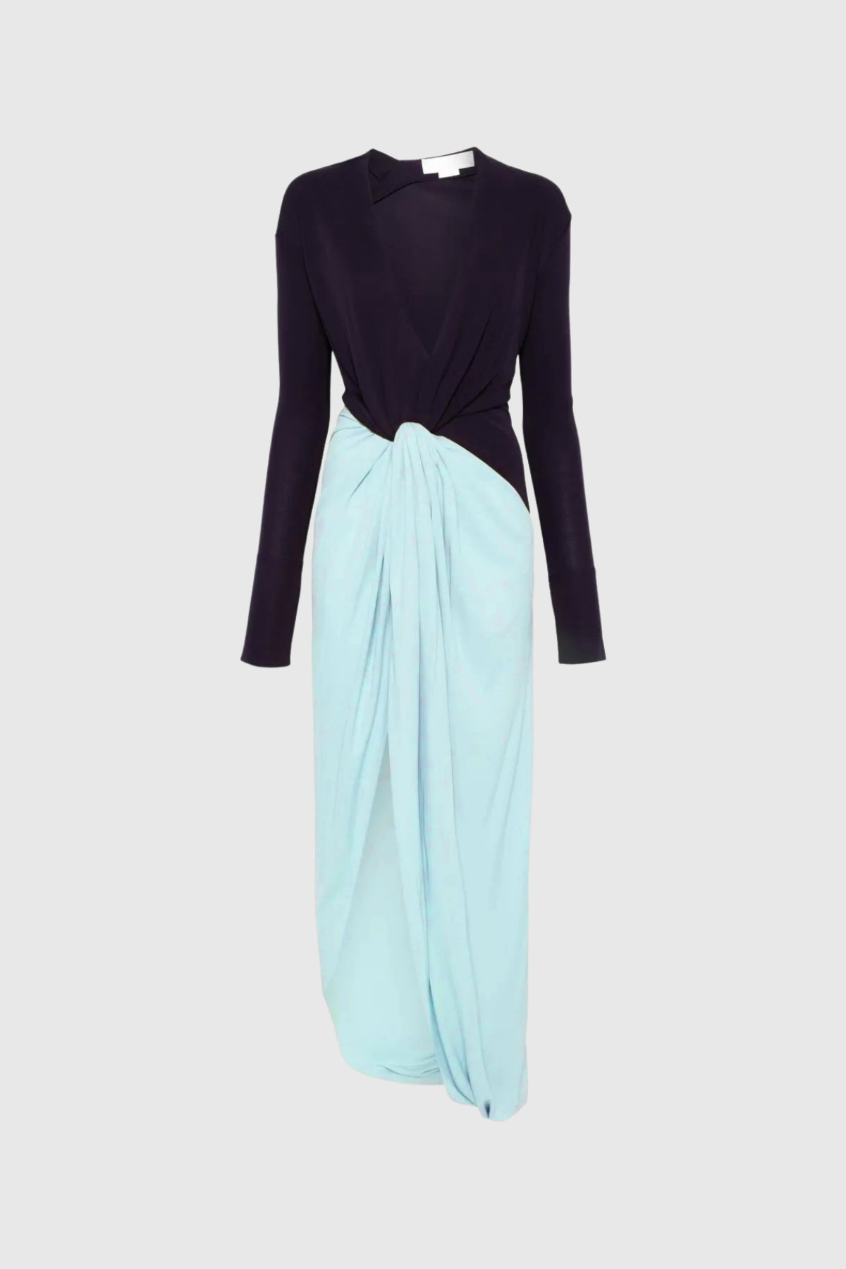 Duje Colorblock Plunge Twist Maxi Dress