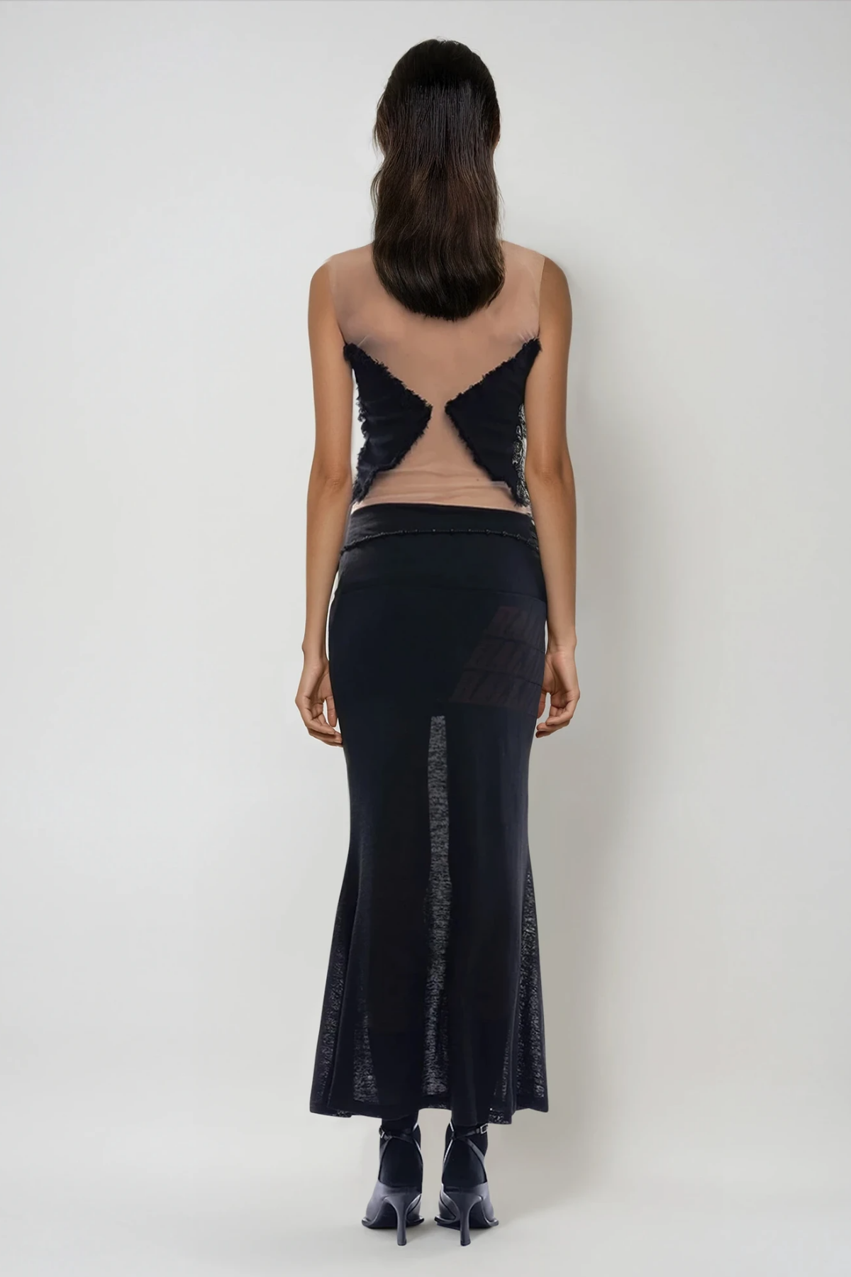 Dulce Fringe Heart Mesh Top