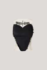 Dulce Fringe Heart Mesh Top