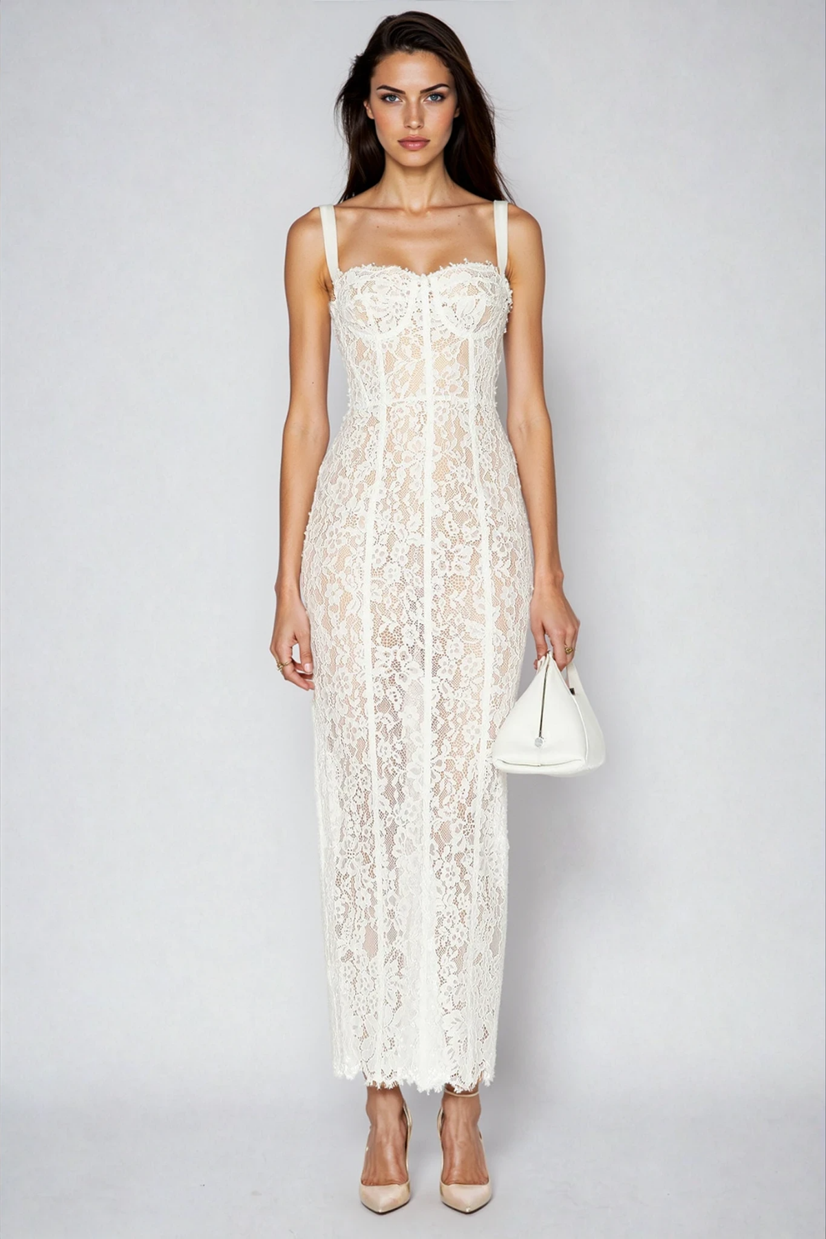 Dumisani Lace Maxi Dress In White