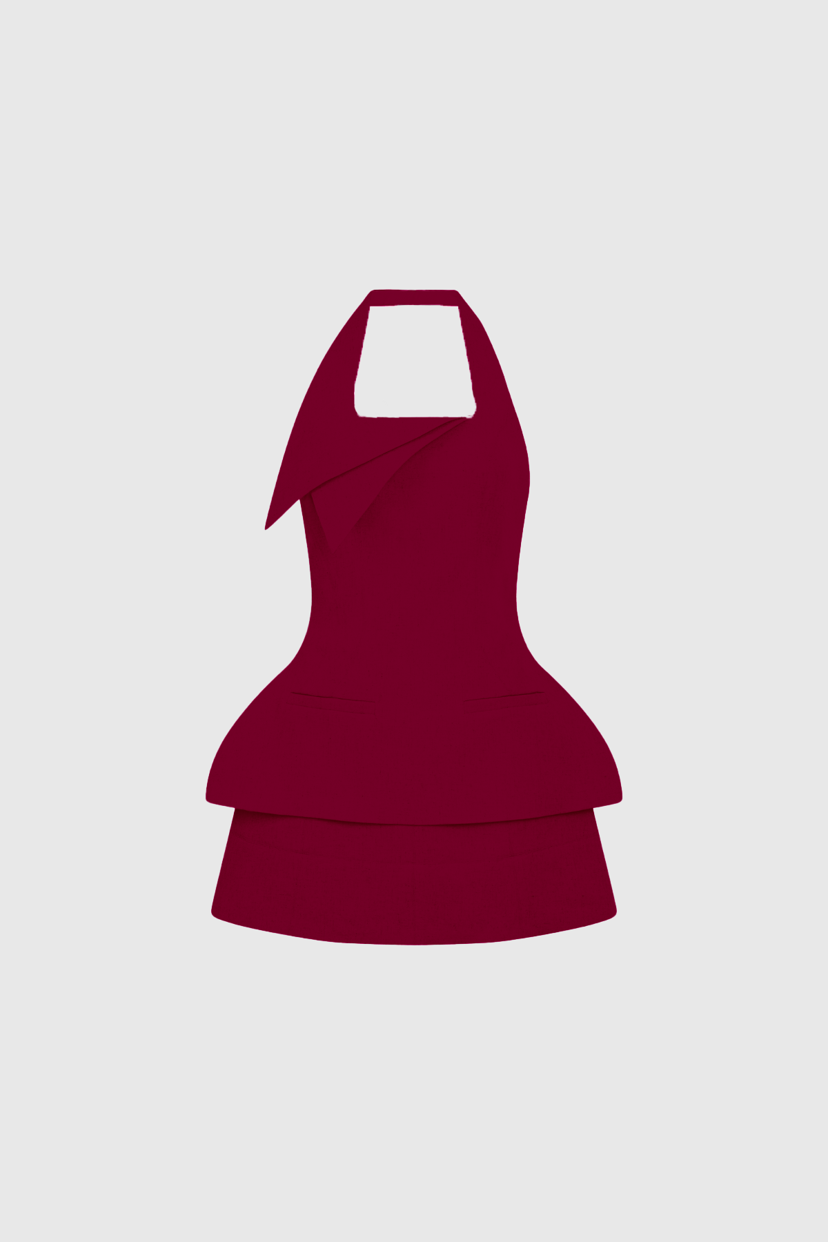 Dusan Halter Neck Asymmetric Skirt Set In Red