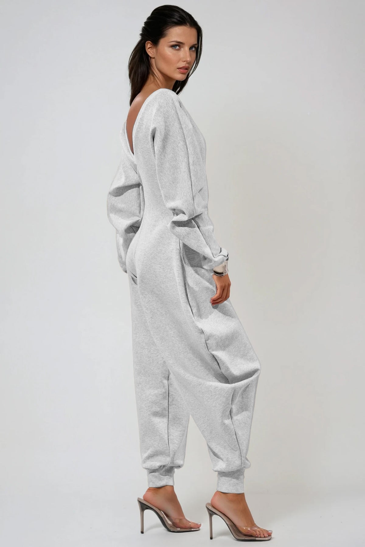 Dylis V Neck Barrel Jumpsuit