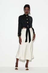 Eadric Deconstruct Tie Up Shirt In Black