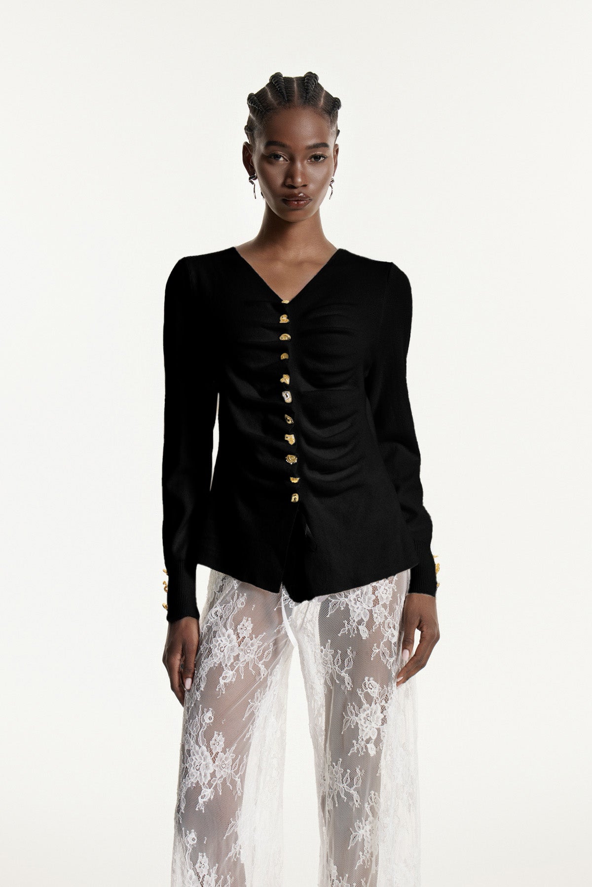 Edmonda Ruch Knit Top In Black