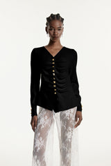 Edmonda Ruch Knit Top In Black