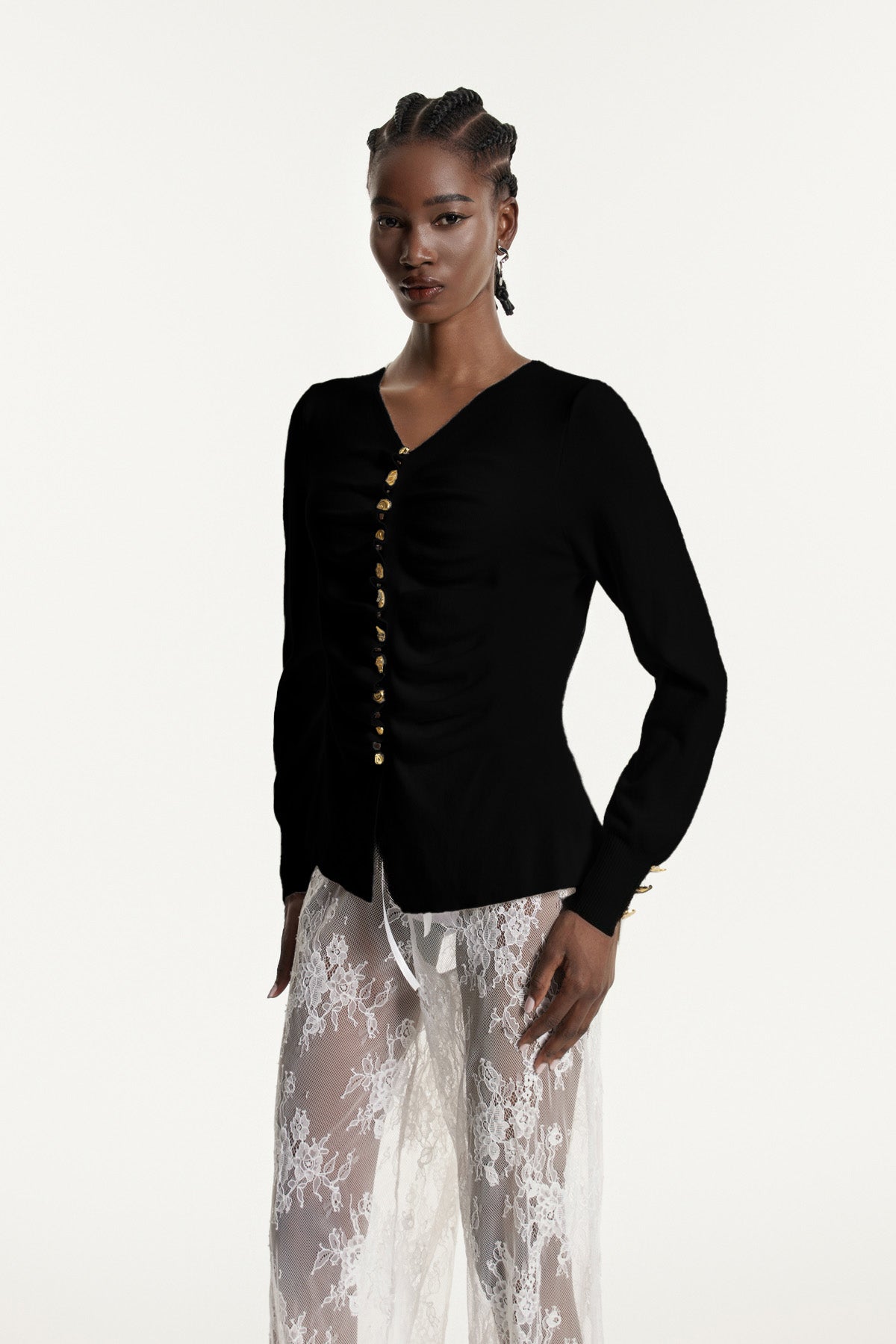 Edmonda Ruch Knit Top In Black