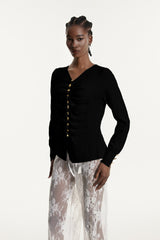 Edmonda Ruch Knit Top In Black