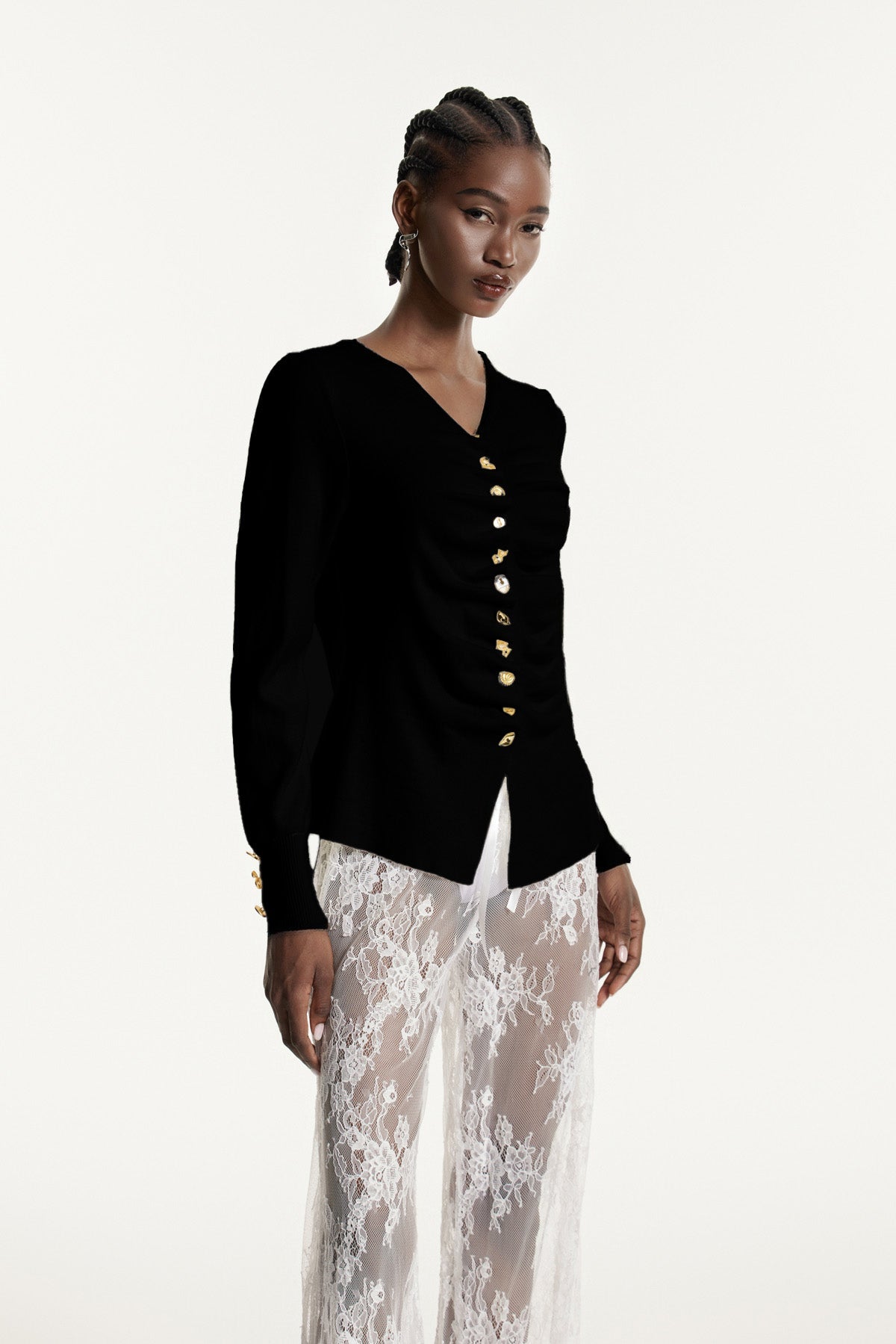 Edmonda Ruch Knit Top In Black