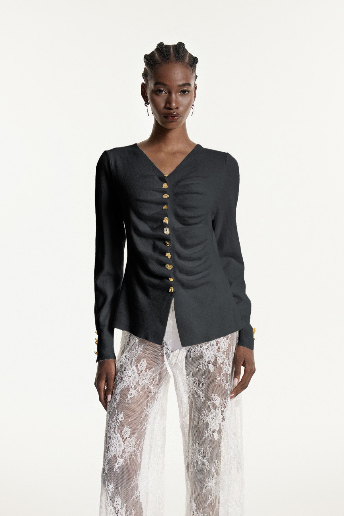 Edmonda Ruch Knit Top In Grey