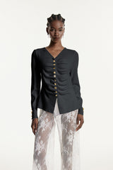 Edmonda Ruch Knit Top In Grey