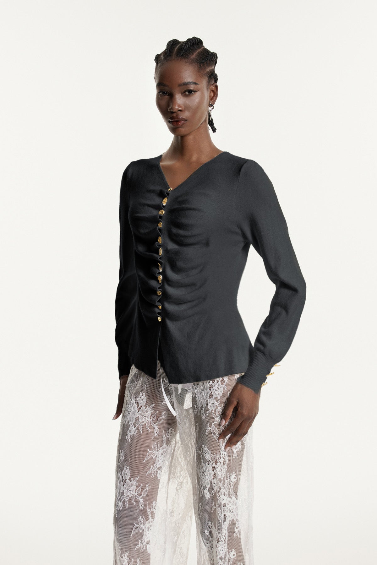 Edmonda Ruch Knit Top In Grey