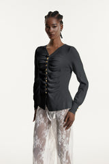 Edmonda Ruch Knit Top In Grey