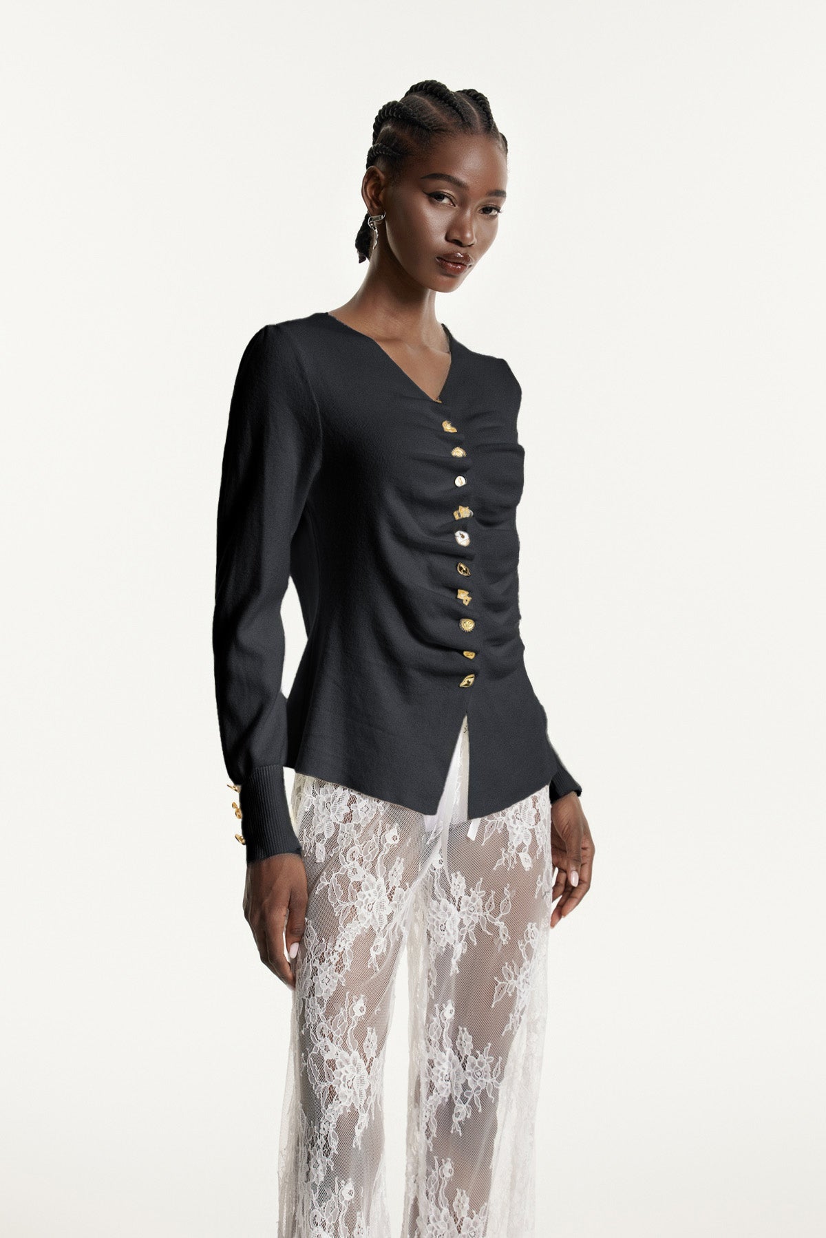 Edmonda Ruch Knit Top In Grey