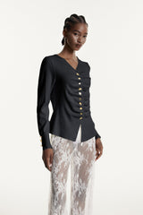 Edmonda Ruch Knit Top In Grey