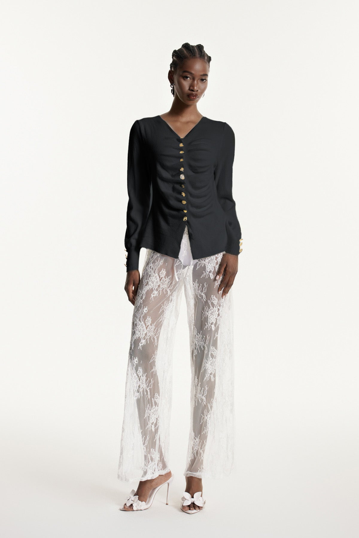 Edmonda Ruch Knit Top In Grey
