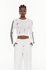 Efthimios Stripe Crop Knit Top