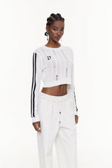 Efthimios Stripe Crop Knit Top