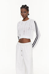 Efthimios Stripe Crop Knit Top