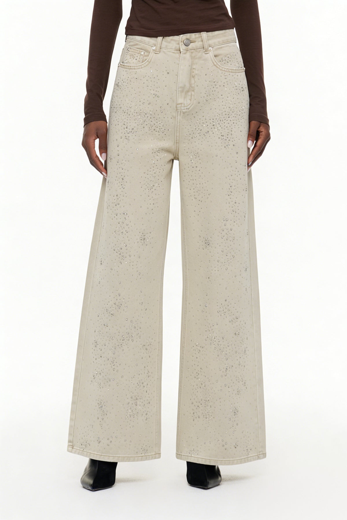 Eidel Rhinestone Jeans In Grey