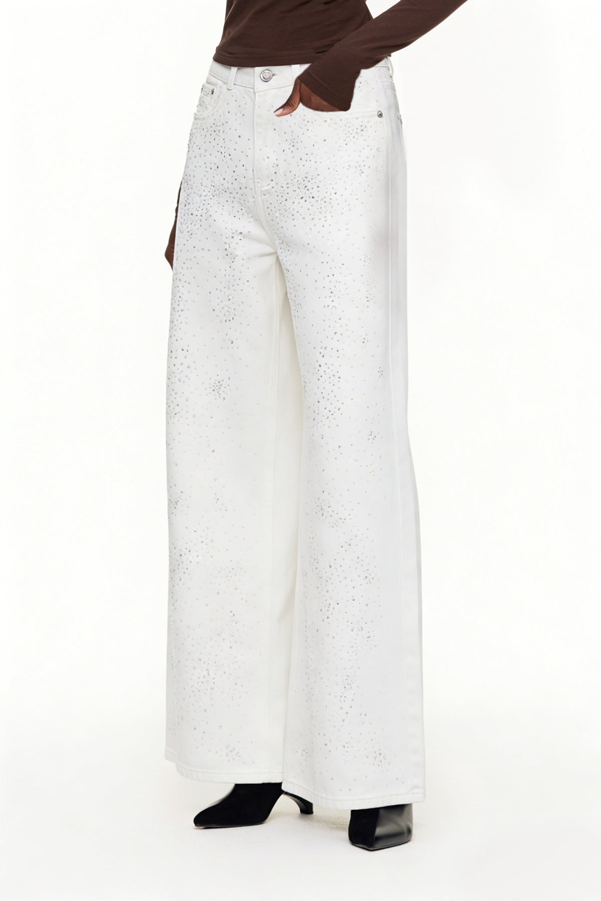 Eidel Rhinestone Jeans In White