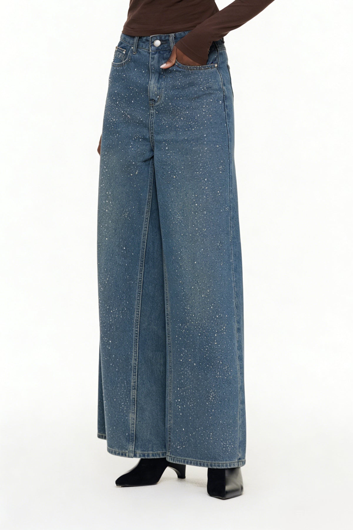 Eidel Rhinestone Jeans In Dark Blue