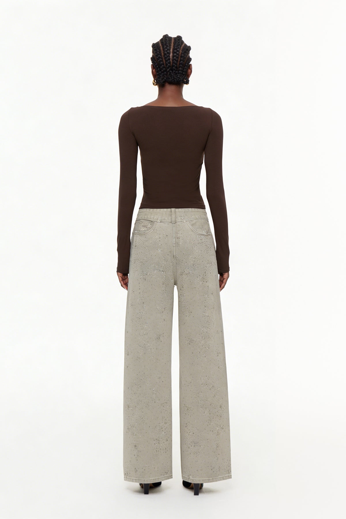 Eidel Rhinestone Jeans In Grey