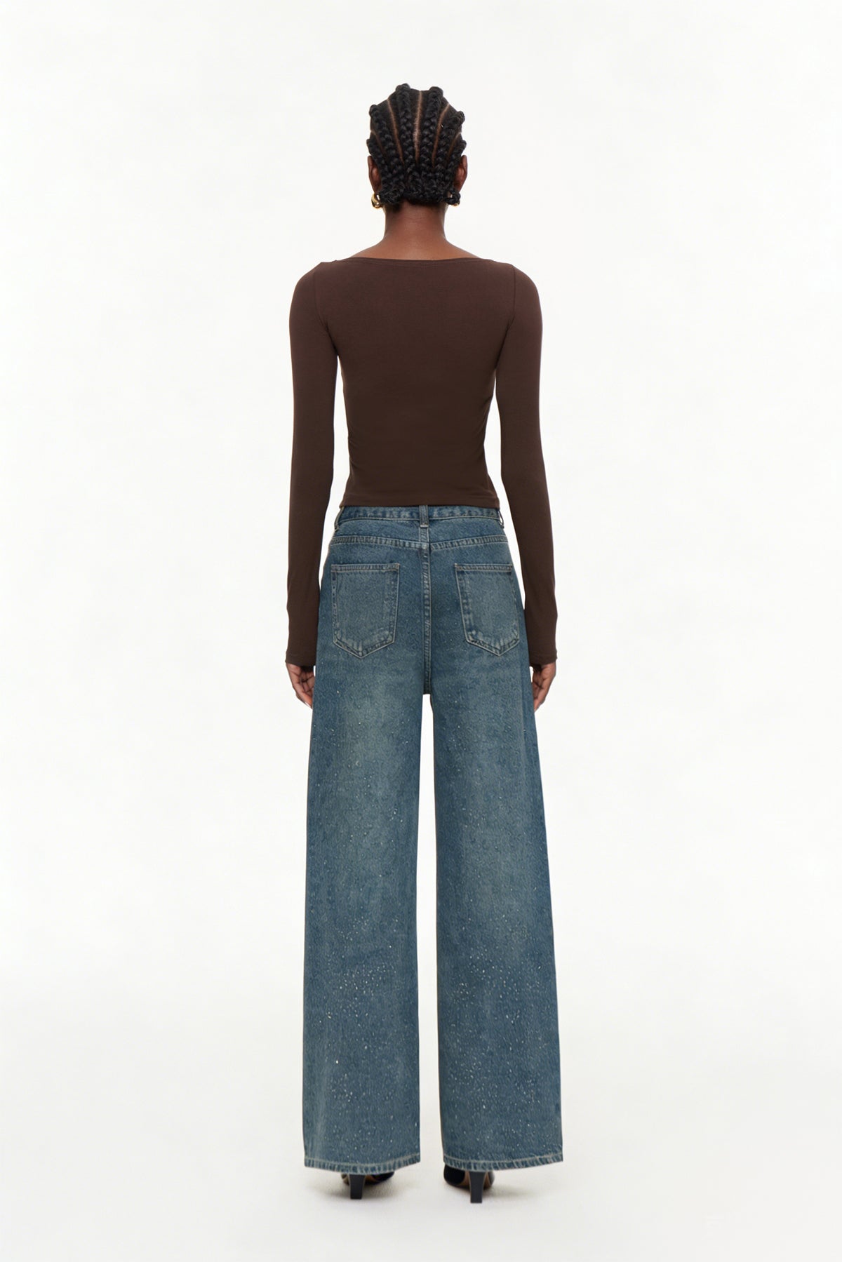 Eidel Rhinestone Jeans In Dark Blue
