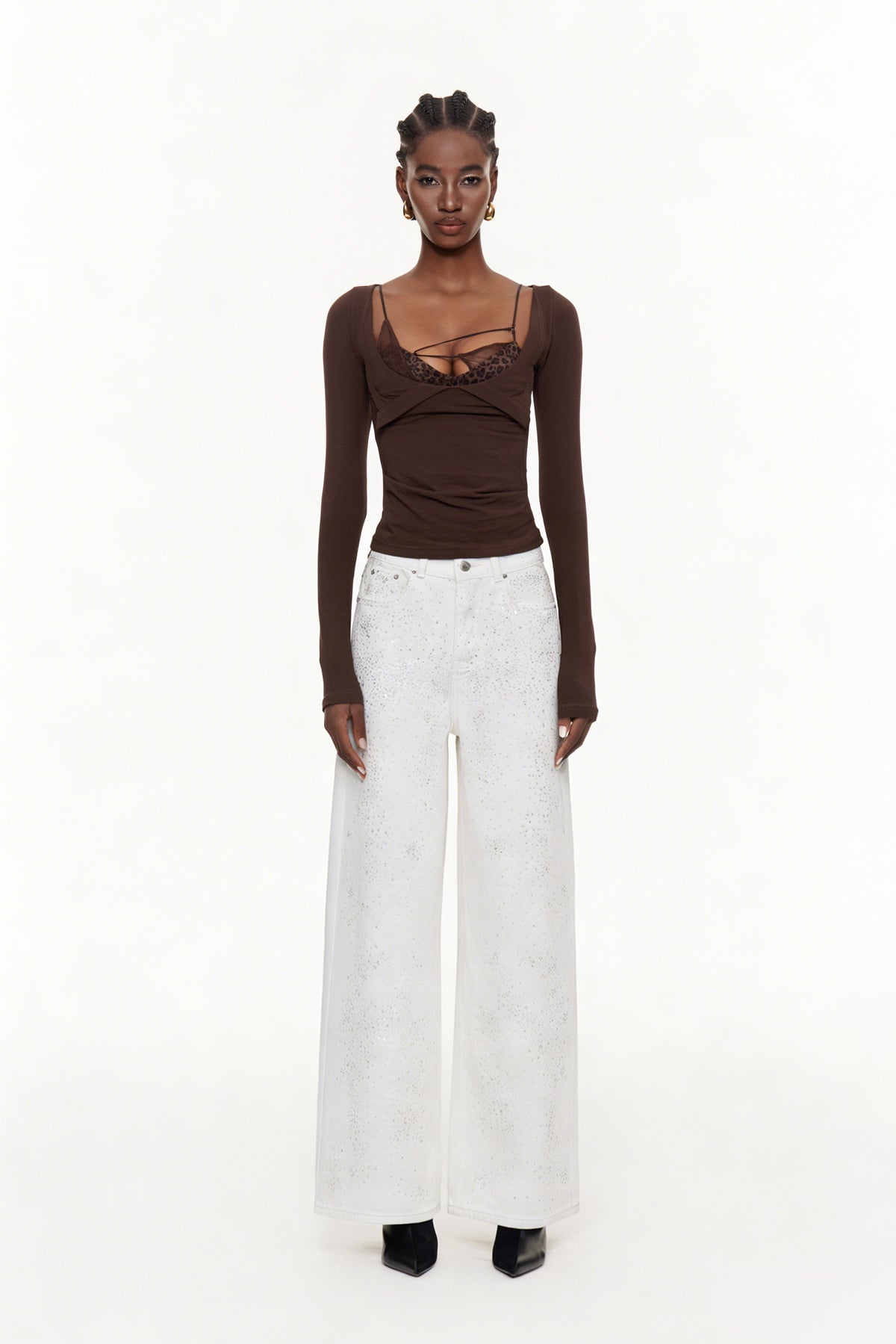 Eidel Rhinestone Jeans In White