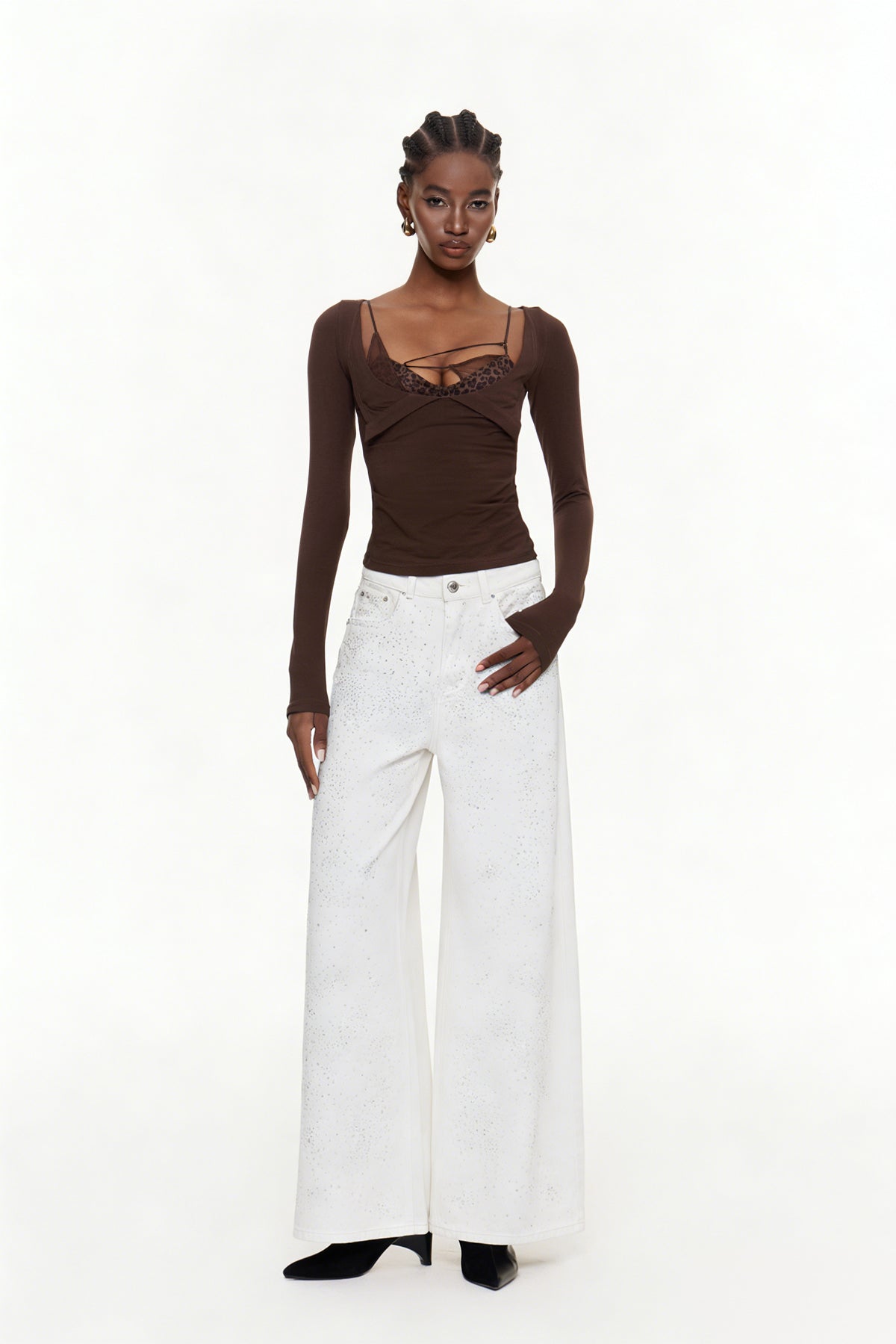 Eidel Rhinestone Jeans In White
