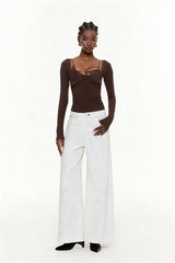 Eidel Rhinestone Jeans In White