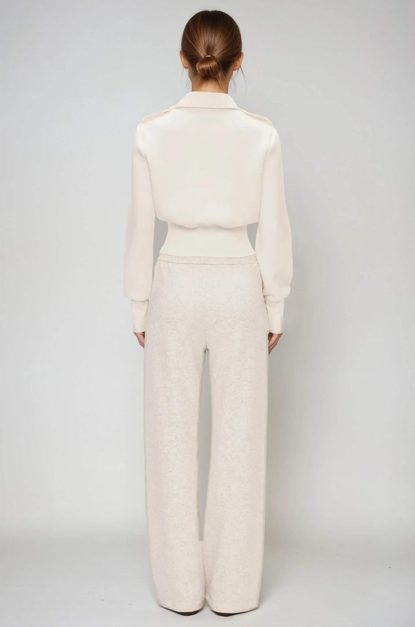 Eimear Lapel Crop Jacket In White