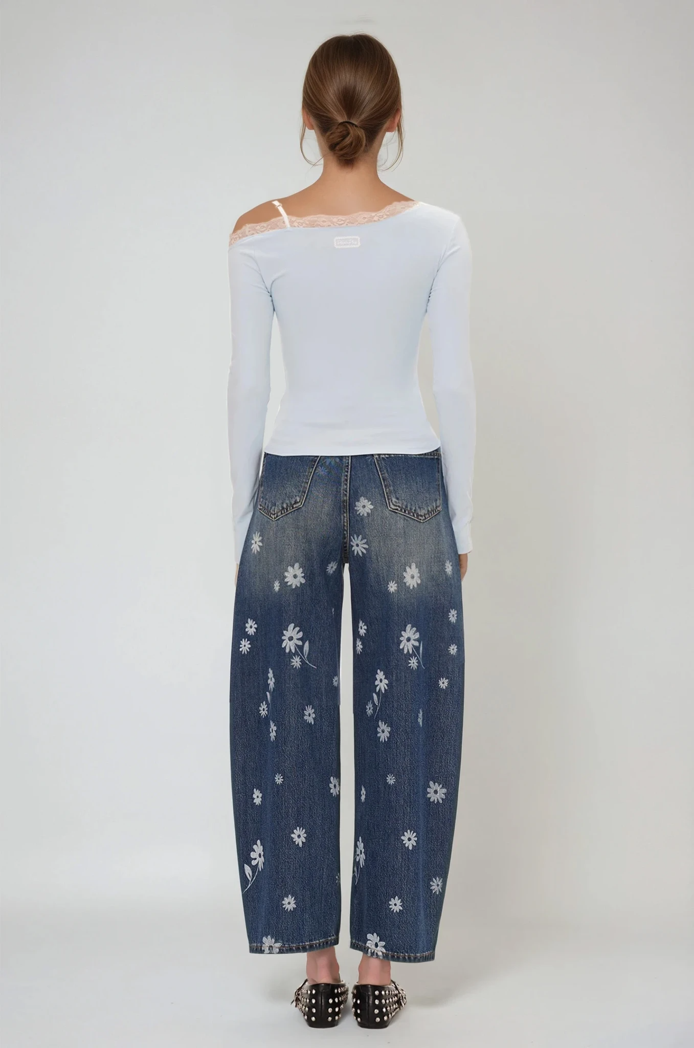 Eini One Shoulder Lace Top In Blue