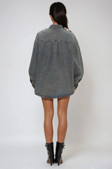 Eirenaios Ruffle Denim Skirt Set
