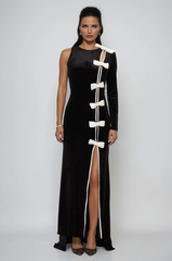 Ejder Asymmetric Bow Split Maxi Dress
