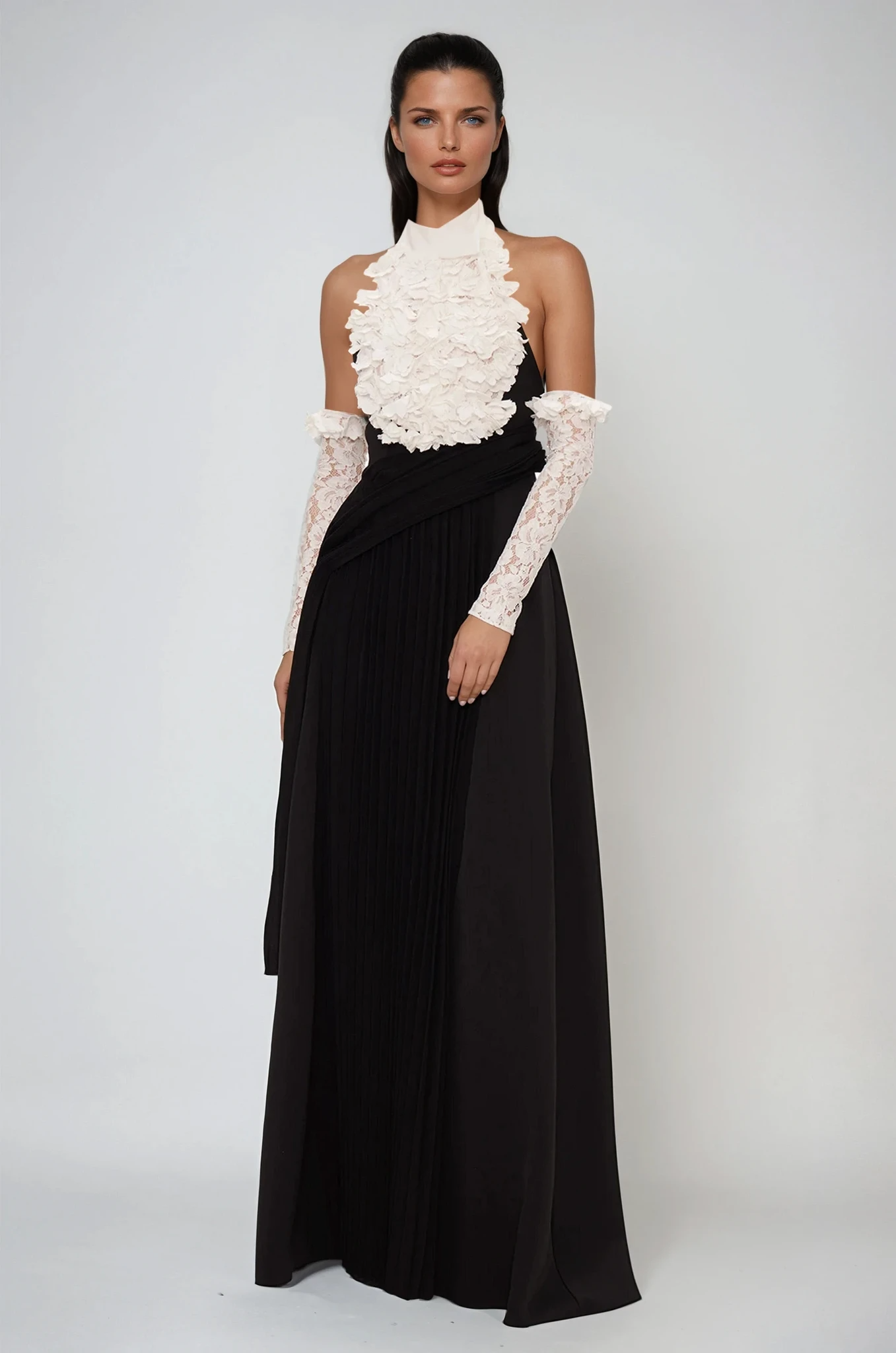 Ejike Flower Ruch Maxi Dress
