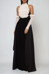 Ejike Flower Ruch Maxi Dress