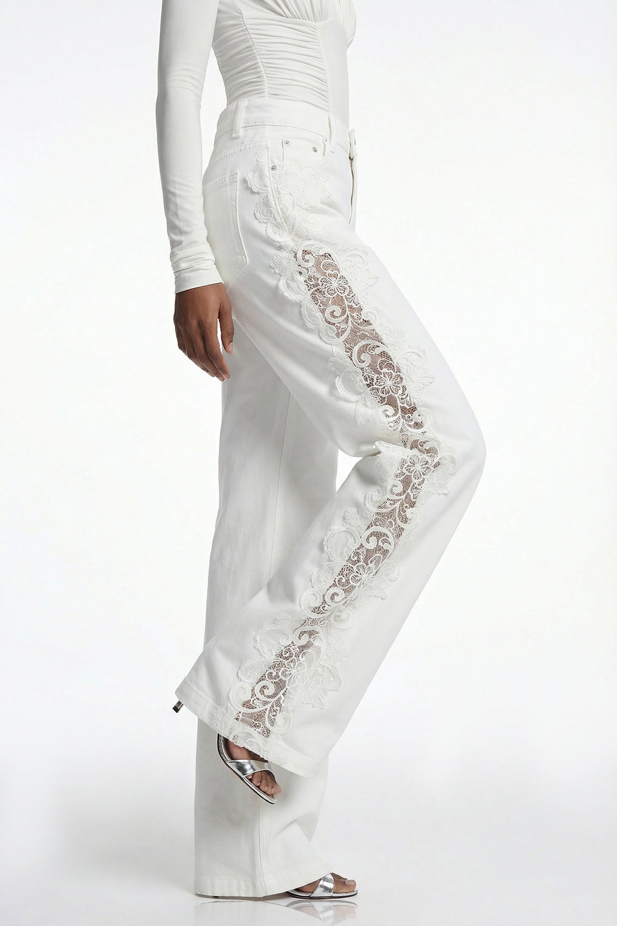 Eliodoro Embroidered Mesh Jeans