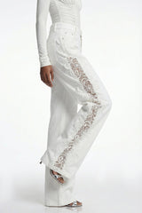Eliodoro Embroidered Mesh Jeans
