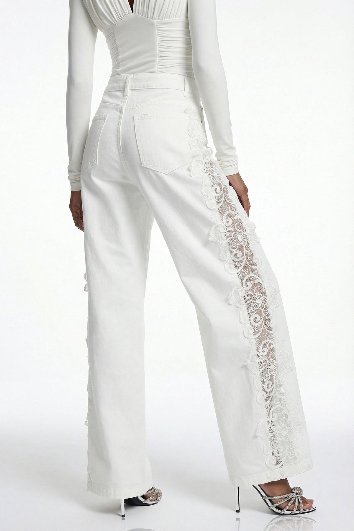 Eliodoro Embroidered Mesh Jeans