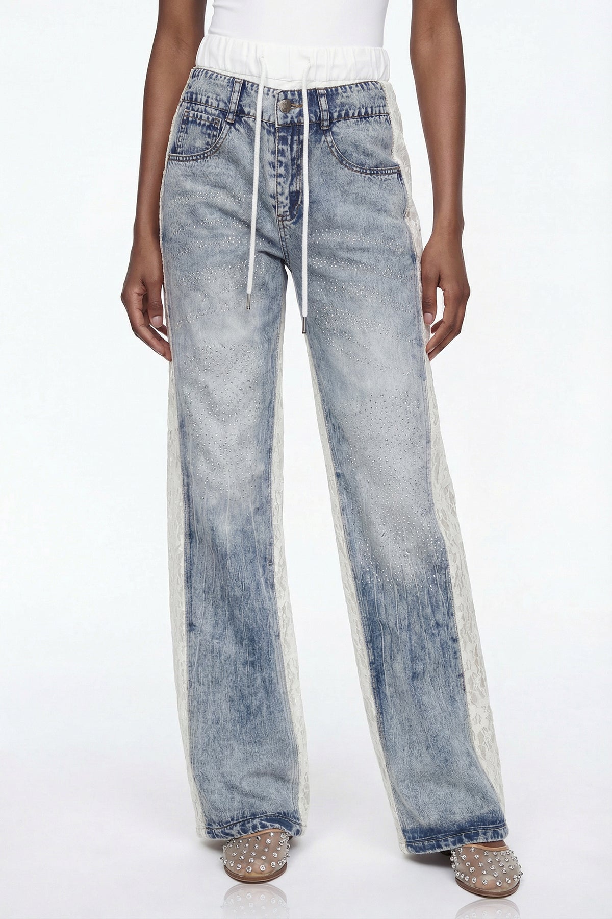 Elioud Rhinestone Print Pants