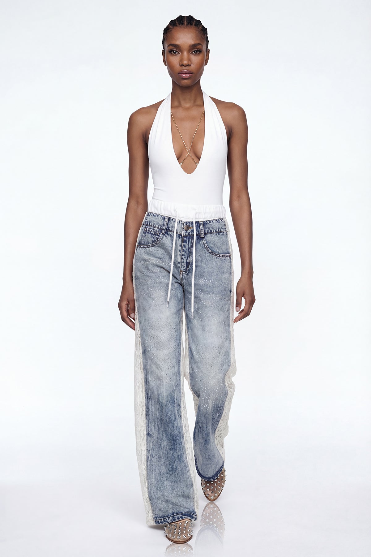 Elioud Rhinestone Print Pants