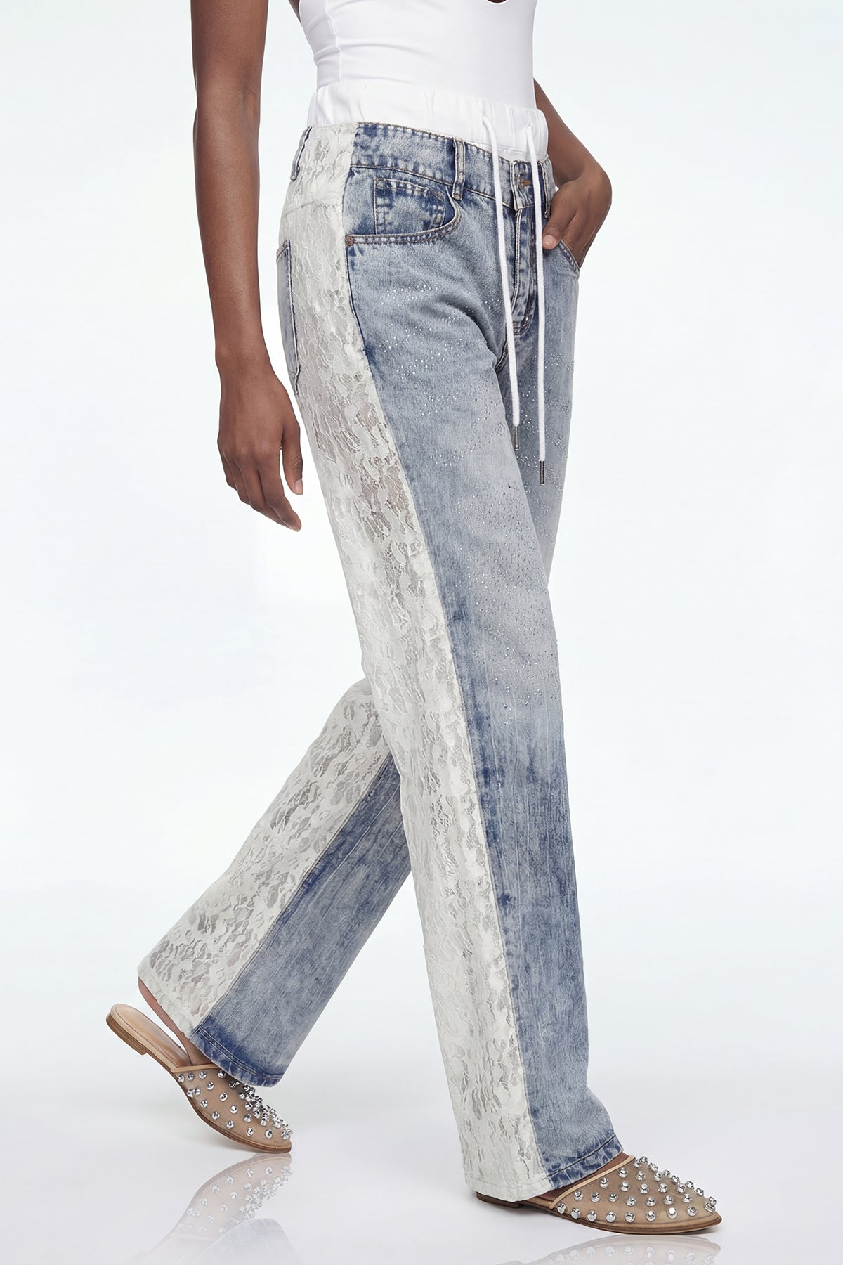 Elioud Rhinestone Print Pants