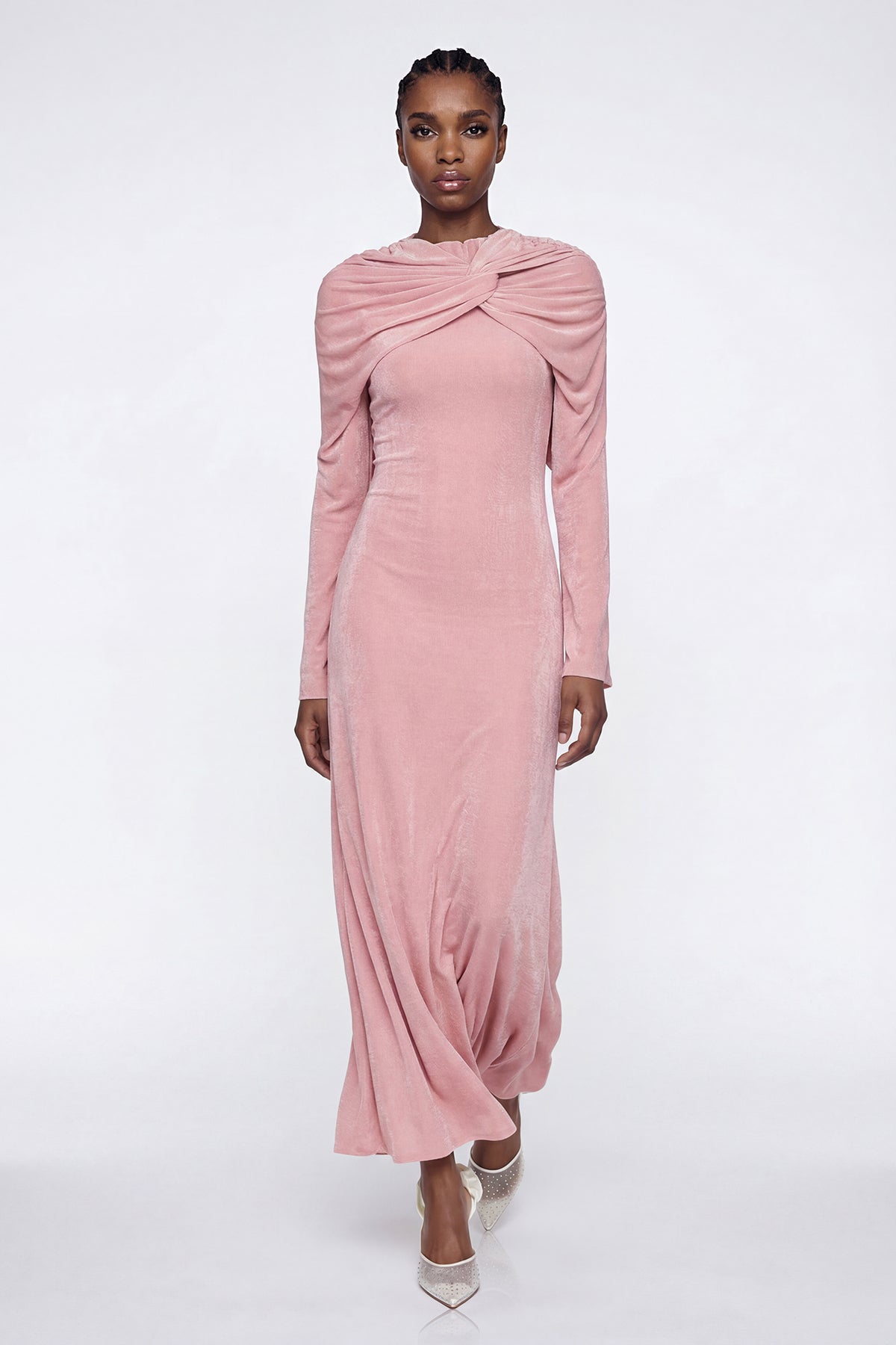 Elisa Velvet Twist Maxi Dress