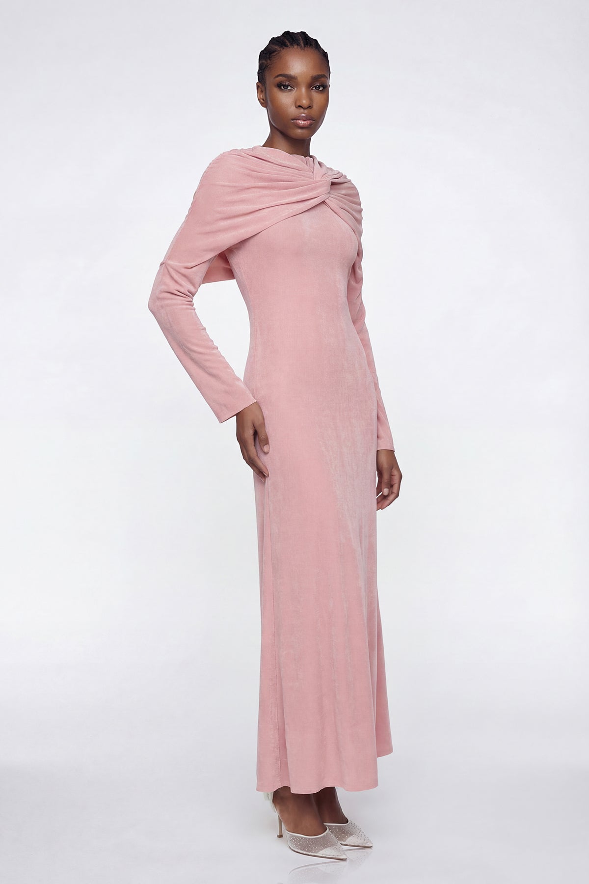 Elisa Velvet Twist Maxi Dress