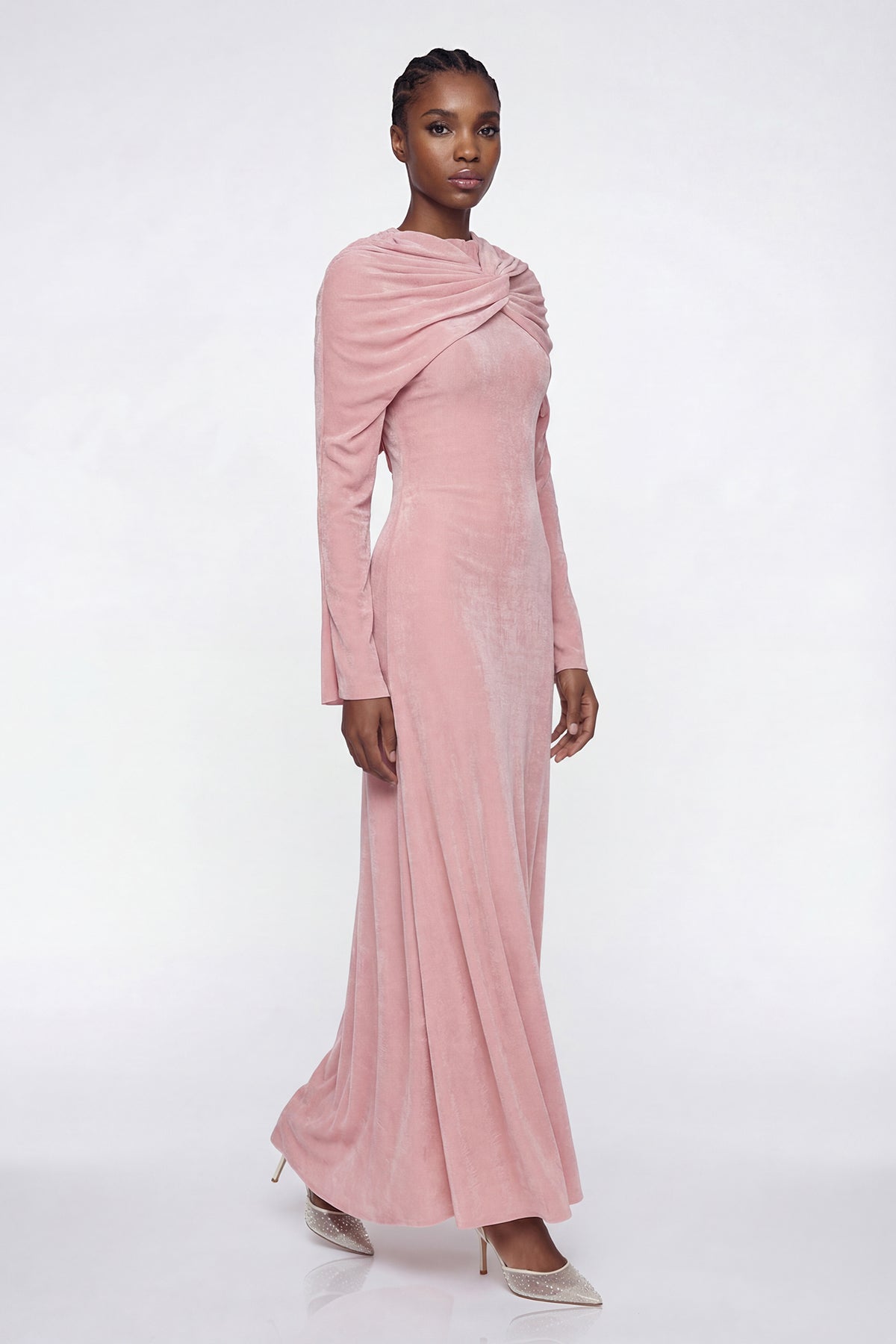 Elisa Velvet Twist Maxi Dress