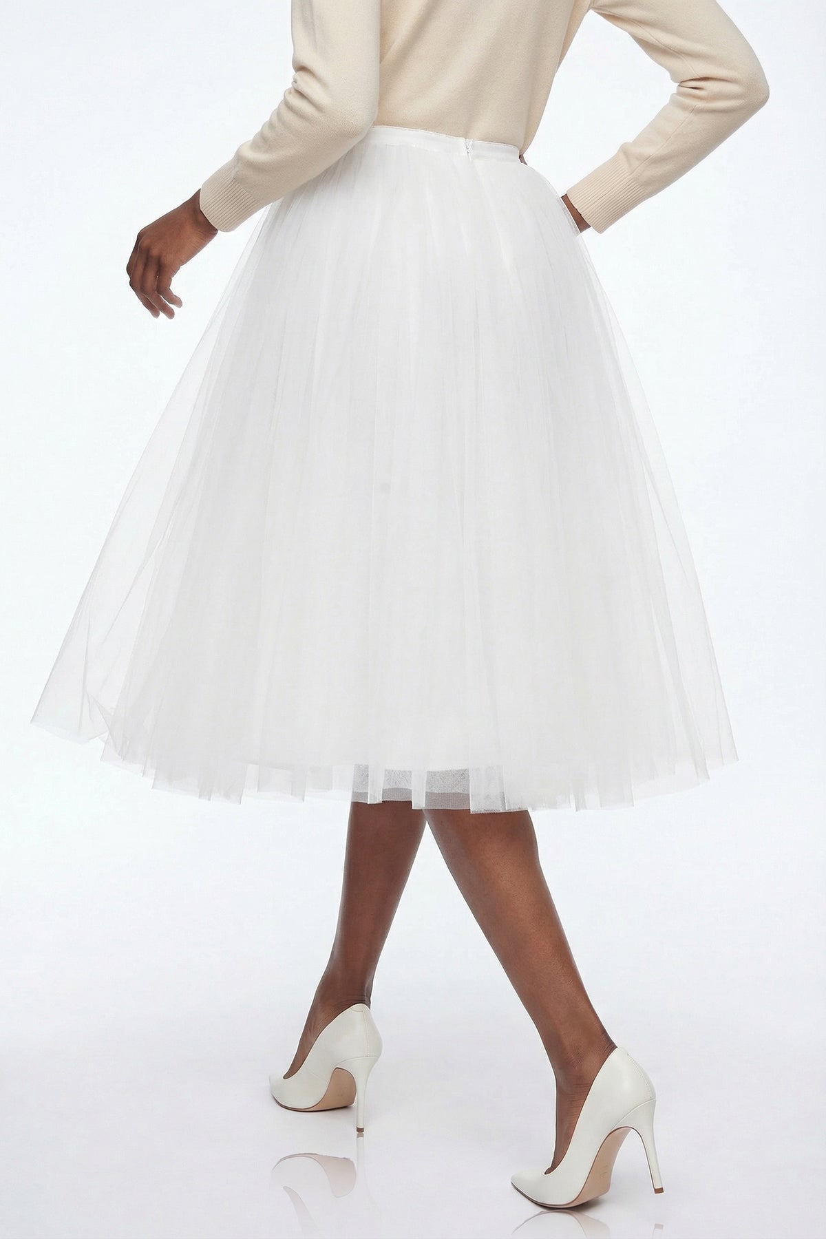 Elita Mesh Puffy Midi Skirt