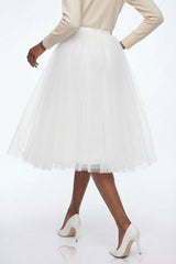 Elita Mesh Puffy Midi Skirt