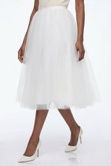 Elita Mesh Puffy Midi Skirt