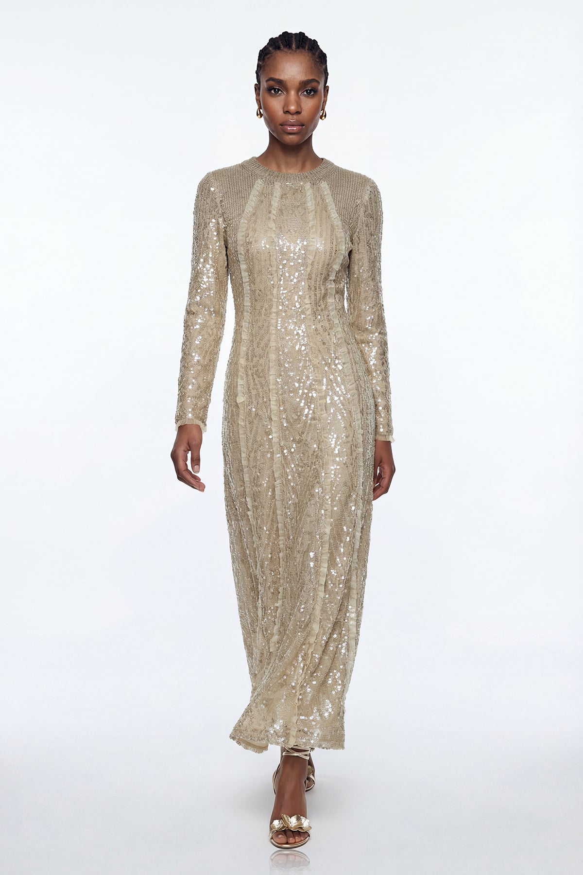 Eliud Sequin Mesh Maxi Dress
